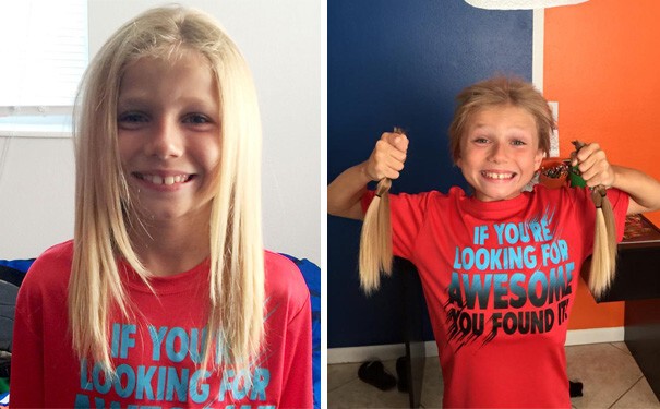 5. Этот 8-летний мальчик два года терпел издевательства сверстников, пока отращивал волосы, которые потом отстриг и пожертвовал на парики детям, больным раком