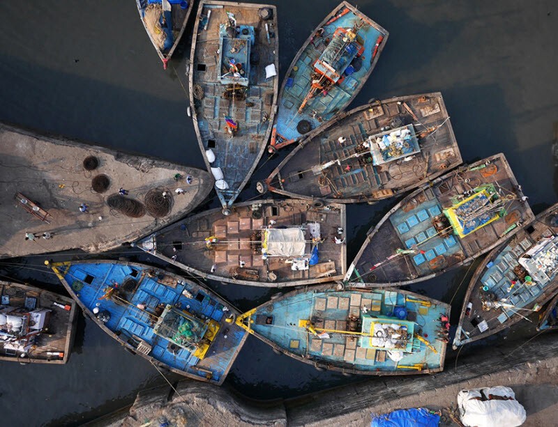 Причал рыболовных лодок, Мумбаи, Индия