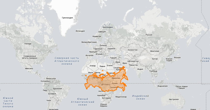 Настоящие размеры России, если бы она находилась на экваторе