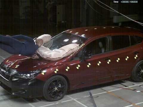 Подушка безопасности пешехода на новой Subaru Impreza шок видео 