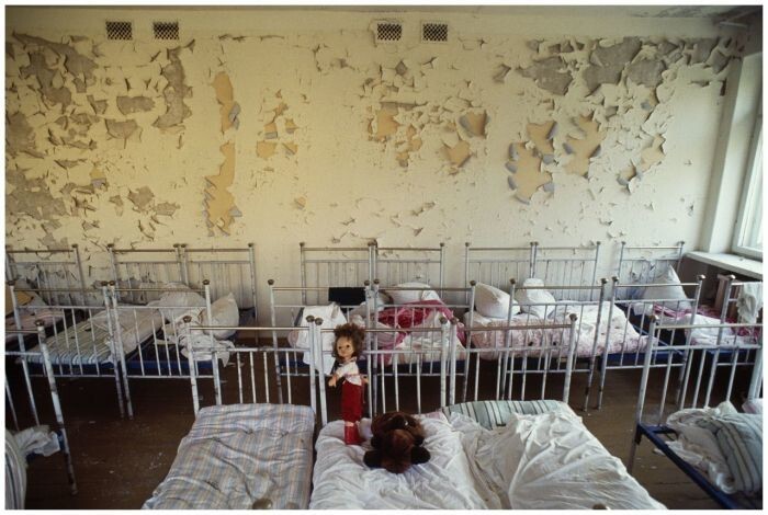 Спальня в детском саду в Припяти