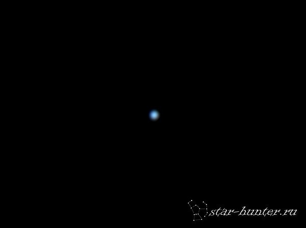 Примерный вид Урана через 200 мм телескоп