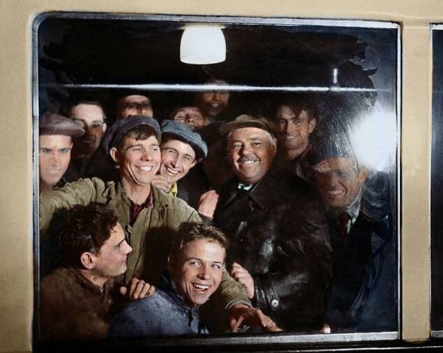 Первые пассажиры московского метро, 1935 год