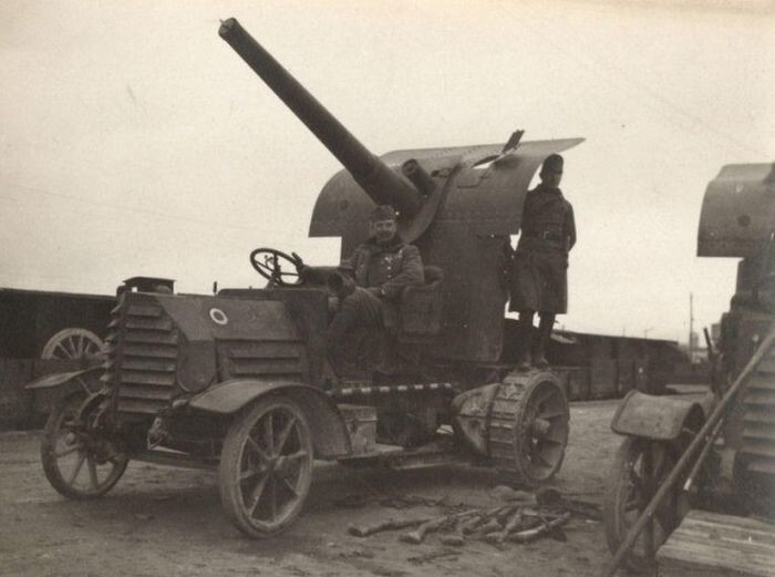  Французская зенитная самоходная установка, 1918 год. 