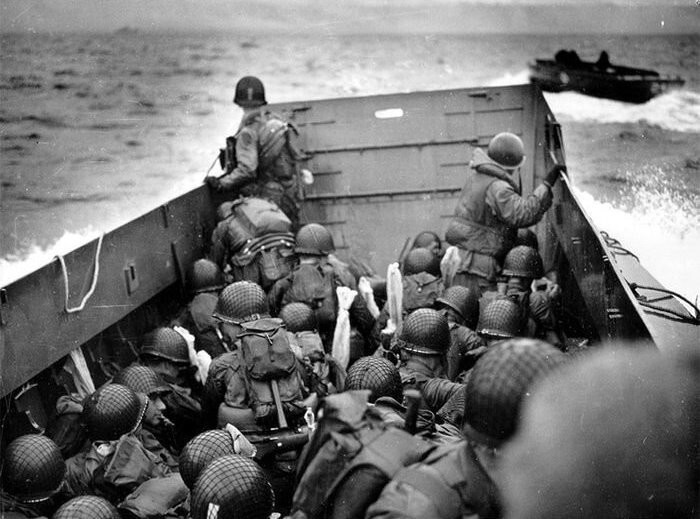 20. Американская морская пехота на пути к пляжу Омаха. Операция "Оверлорд"