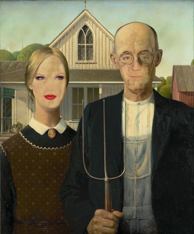 Американская готика - Тейлор Свифт и Том Хиддлстон на картине Гранта Вуда