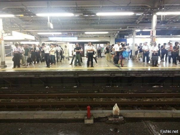 Ожидание поезда в метро, Япония