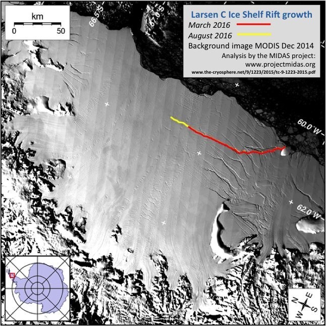 Гигантская трещина расколола Антарктиду