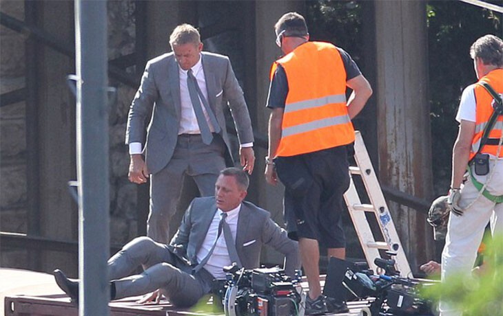 Дэниел Крейг и его дублер на съемках фильма "007: Координаты "Скайфолл"