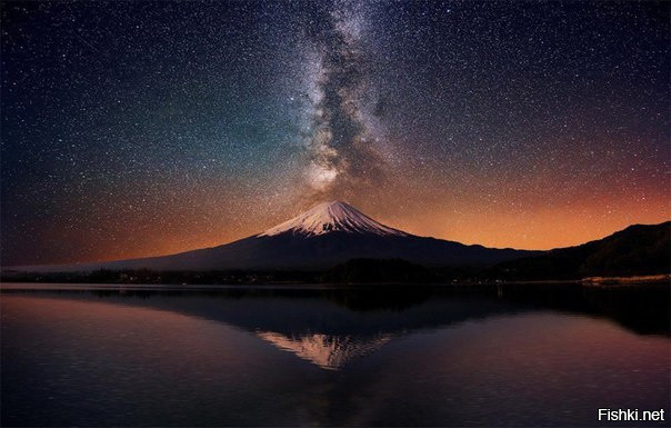 Млечный Путь над горой Фудзияма, Япония