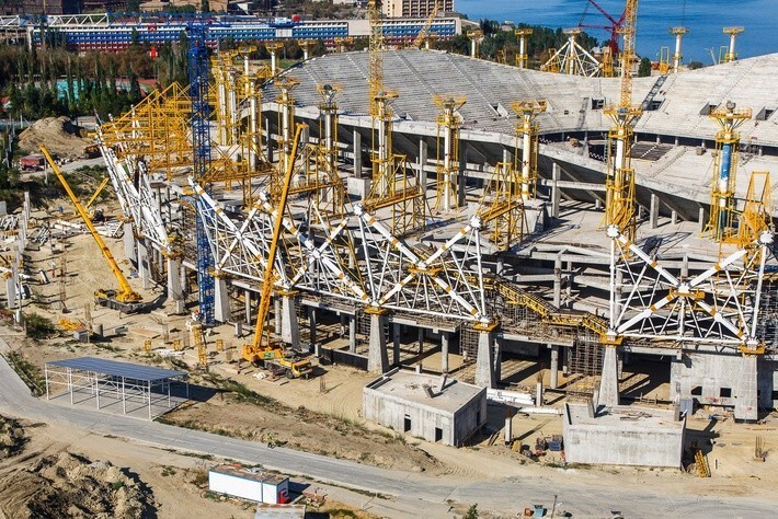 Обзор строительства стадионов в России