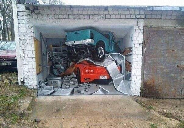 Рисунки на гаражных воротах