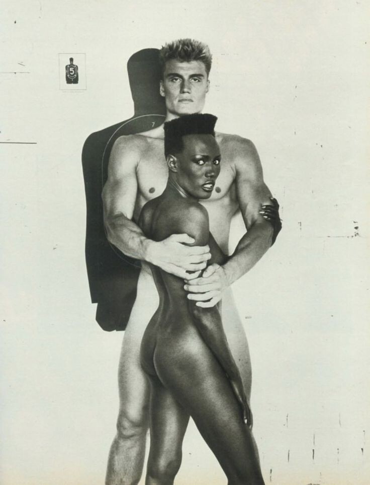 Дольф Лундгрен и Грейс Джонс, 1980-е  