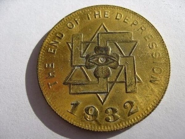 Монета, выпущенная в 1932 году в США в честь окончания Великой депрессии. 