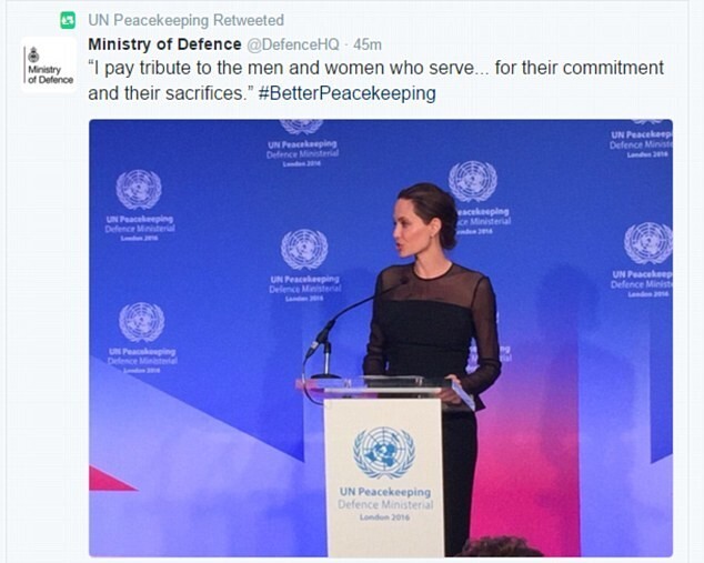 Анжелина Джоли посетила конференцию ООН в шикарном черном платье