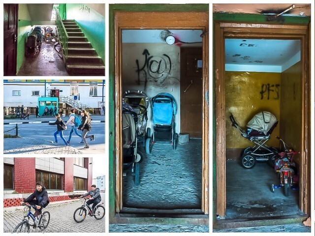 В каждом подъезде на первом этаже стоят коляски и детские велосипеды. Кстати, кража коляски - самое распространенное преступление в Анадыре. Интересно, кому воры их потом продают? Население-то небольшое: