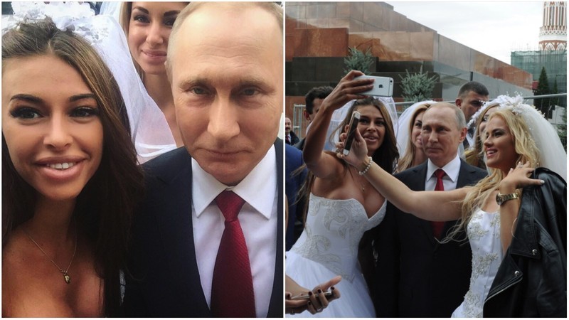 Реакция соцсетей на фото Владимира Путина с подставными невестами