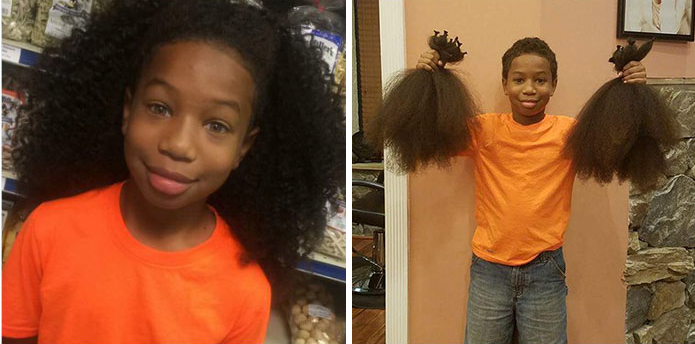 8-летний мальчик два года растил волосы, чтобы сделать парики для онкобольных детишек