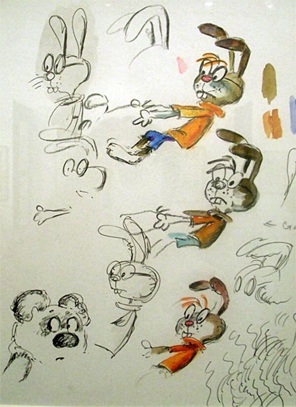 Рабочие эскизы к любимым советским мультфильмам