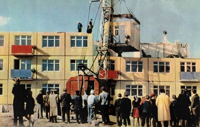 Строительство "хрущевки" в Москве, журнал "Советский Союз" №148, 1962 год: