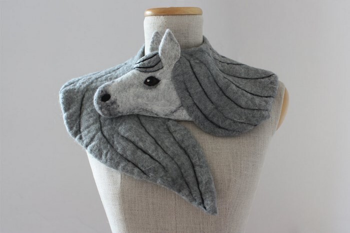 Потрясающий дизайн шарфов из войлока (котики, птицы и зайчата не пострадали)