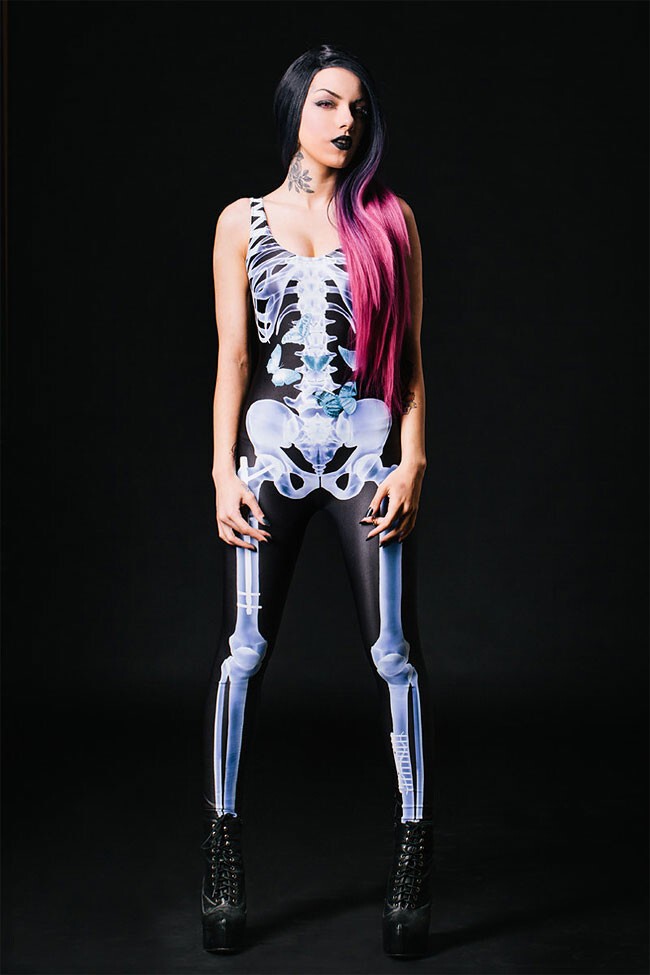 Костюм со светящимся в ультрафиолете скелетом, превращающий вас ходячий в рентгеновский снимок