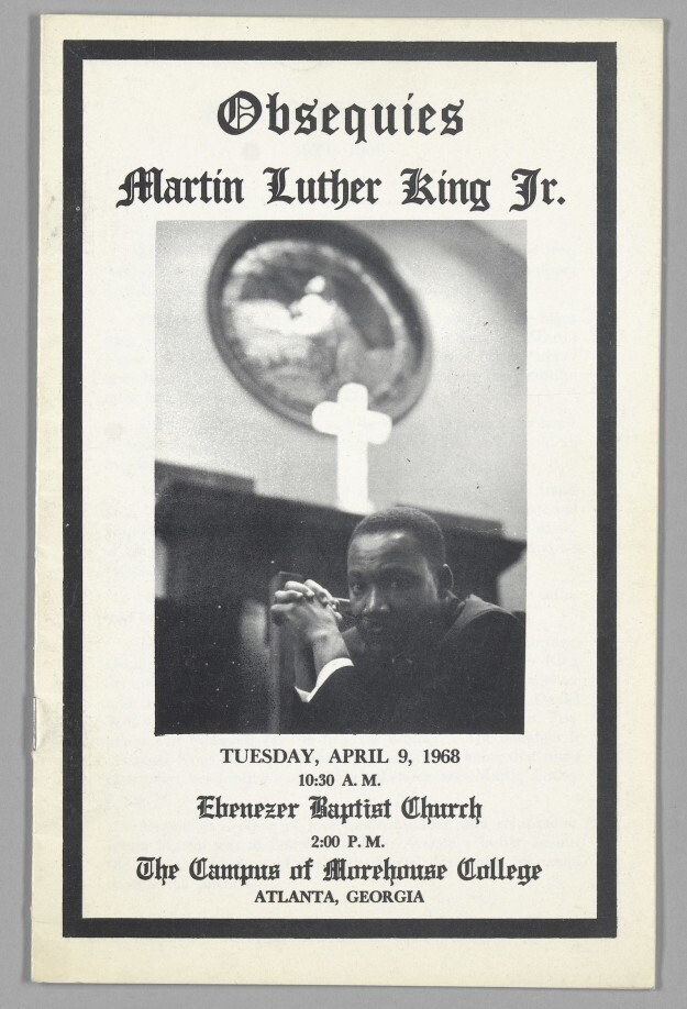 14. Поминальная открытка 1968 года с похорон Мартина Лютера Кинга