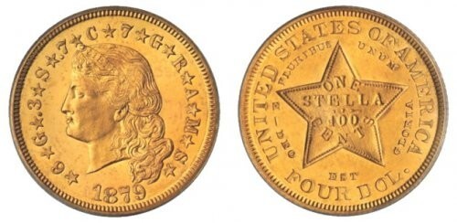 Стелла (4 доллара), США, 1879-1880 года