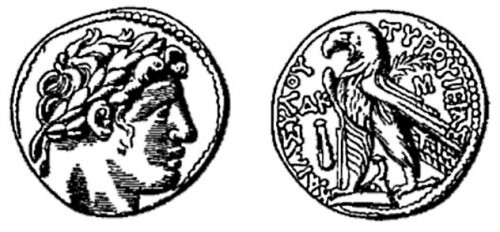 30 сребреников Иуды, Тир, Финикия, 107-106 годы до н.э.