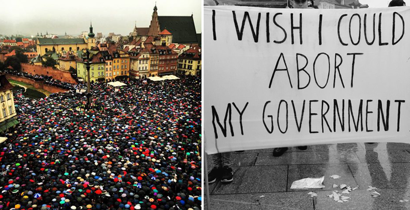 Как проходили массовые протесты против полного запрета абортов в Польше