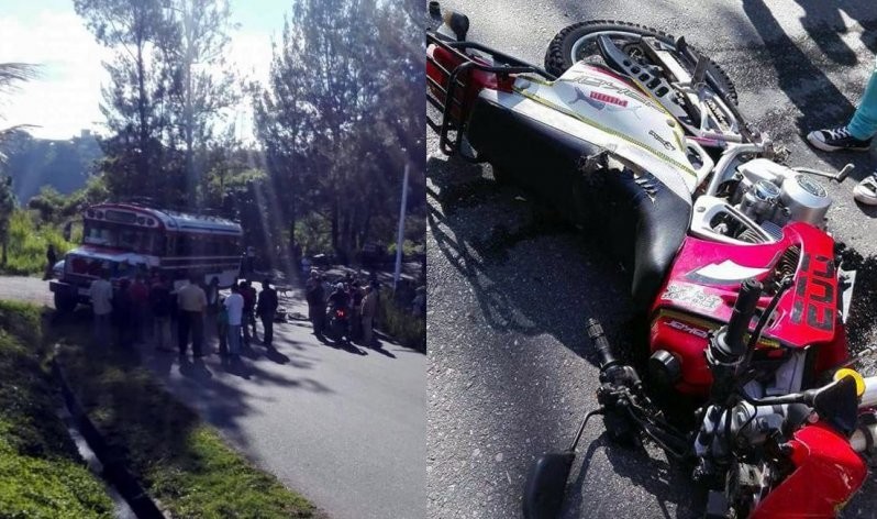 Мотоциклист угодил под школьный автобус