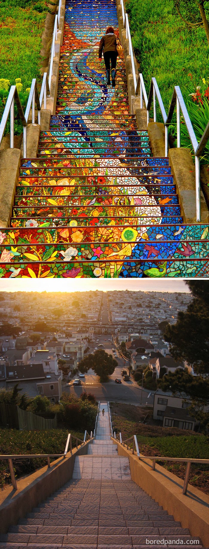 12. Мозаичная лестница на 16 авеню, Сан-Франциско, Калифорния 