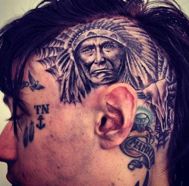 40 сумасшедших татуировок на голове