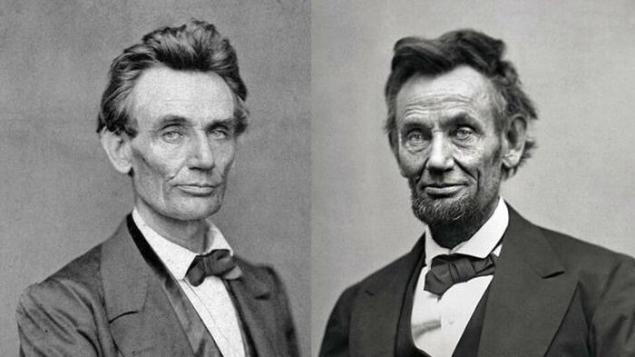 3,Президент США Авраам Линкольн до и после гражданской войны.