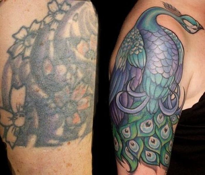 6.До и после исправления татуировки.