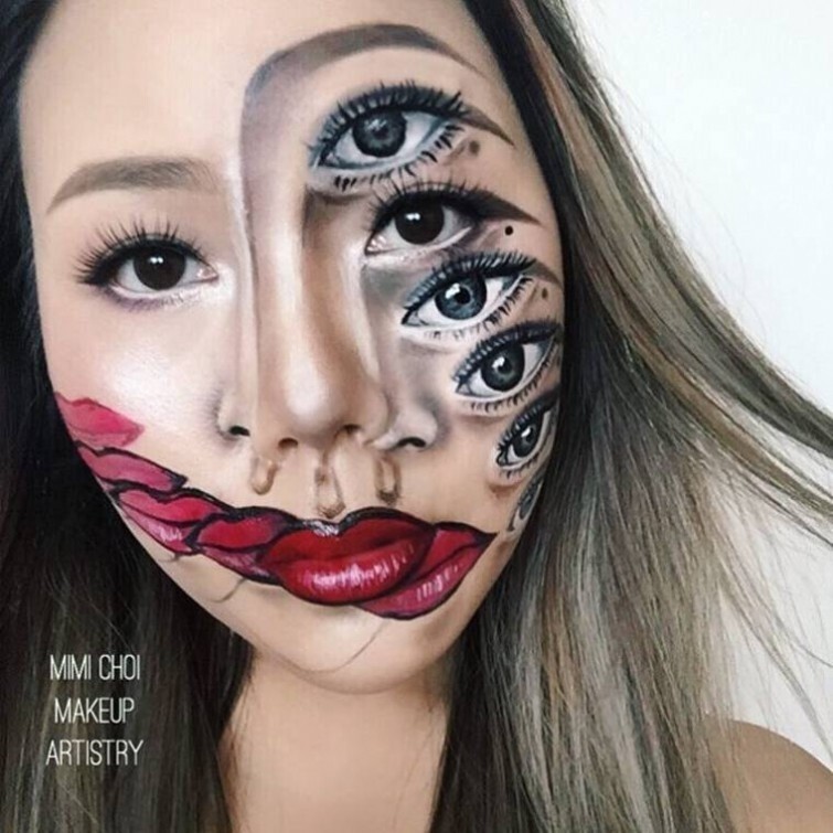 Галлюциногенный макияж, с помощью которого эта девушка экспериментирует со своим лицом 