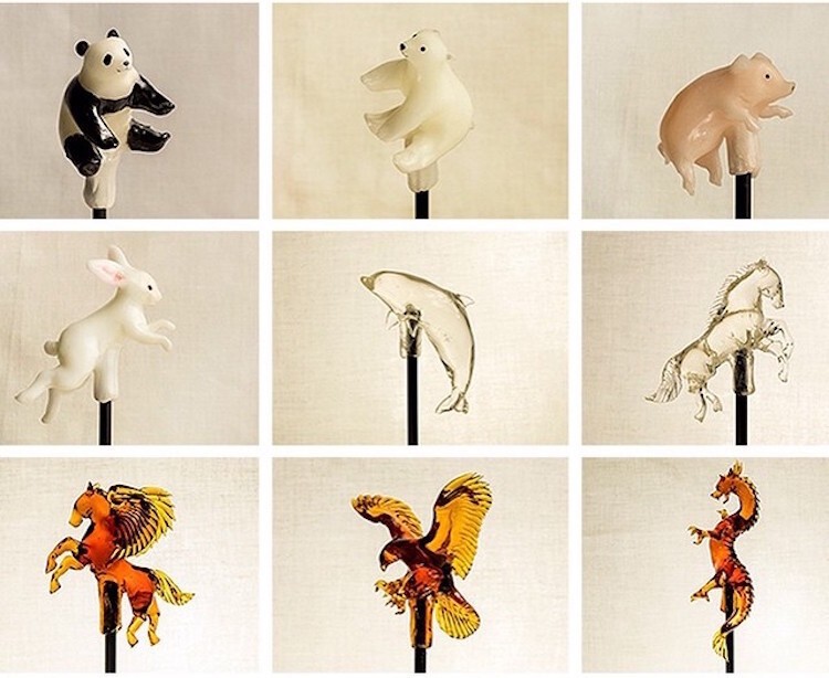Японские леденцы как изящные стеклянные скульптуры животных