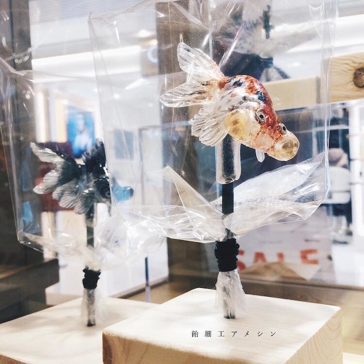 Японские леденцы как изящные стеклянные скульптуры животных
