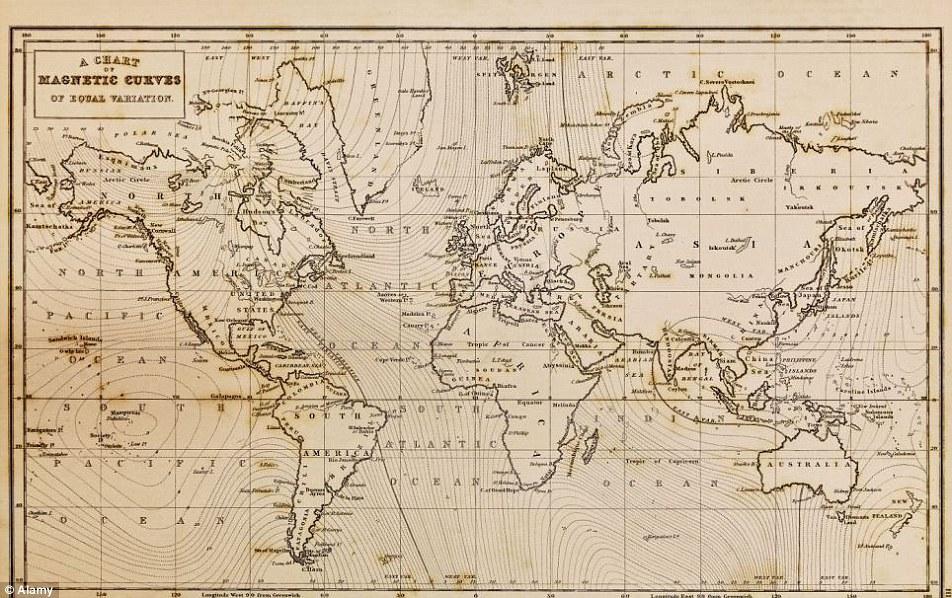 Для сравнения: карта мира, нарисованная в 1844 году