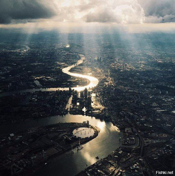 Лондон из иллюминатора самолета, Великобритания