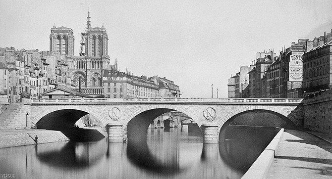 1859. Вид нового моста Сен-Мишель