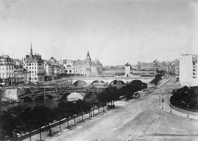 1855. Вид на Сену и строительство нового Аркольского моста