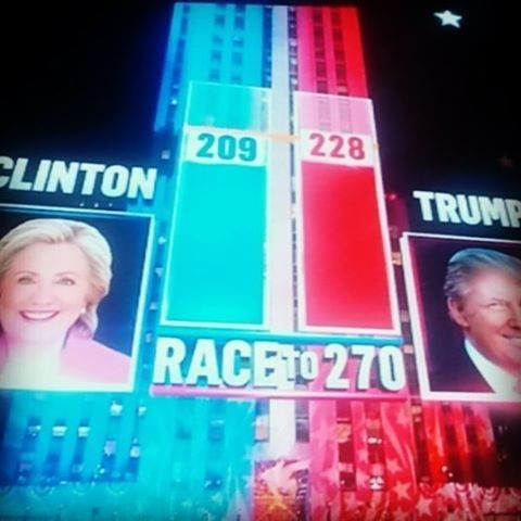 Данные голосования в реальном времени выводятся на Empire State Building