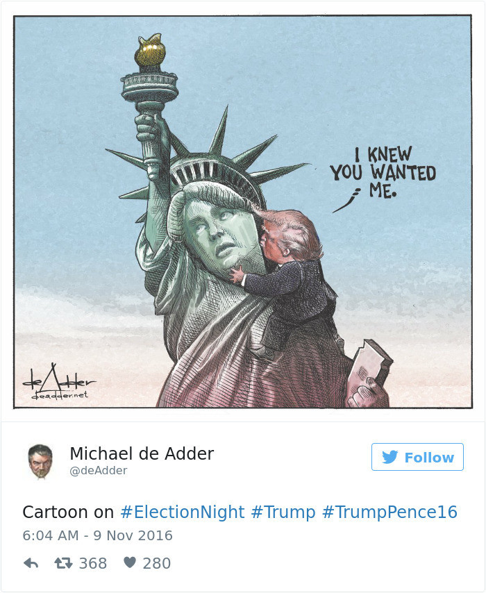 Победа Трампа глазами карикатуристов со всего света