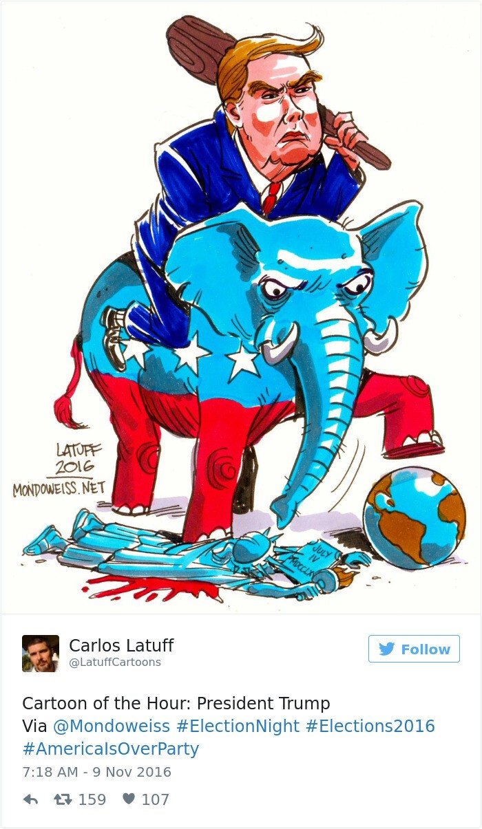 Победа Трампа глазами карикатуристов со всего света. Часть 2