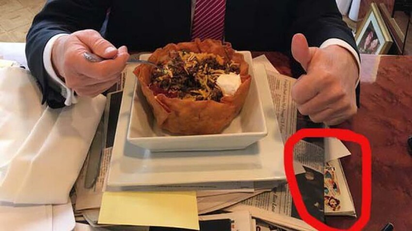 9.  Trump Uses Photo Of Ex As Placemat