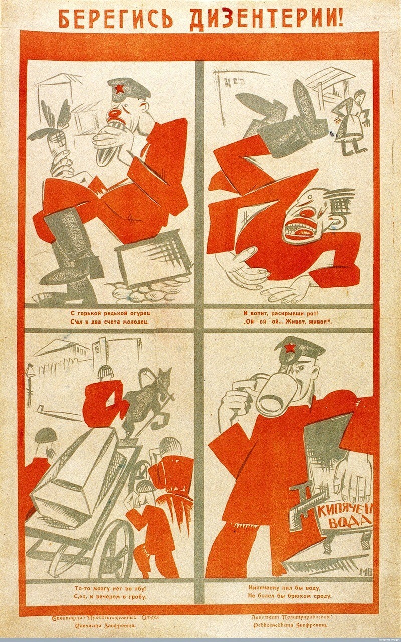 Советские плакаты на тему здоровья 1920-1950-х годов