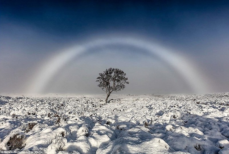 Редкий кадр удалось сделать фотографу в Шотландии — туманная радуга поражает красотой