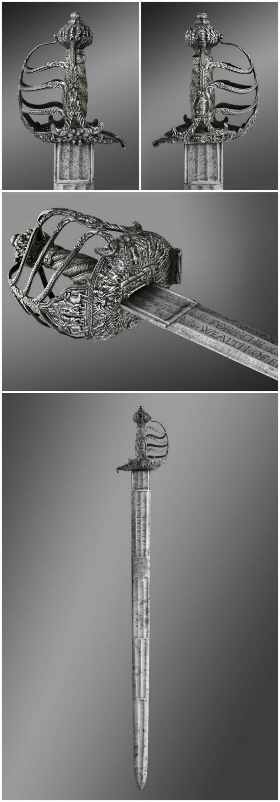 Покойницкий меч (палаш), Англия, 17 век