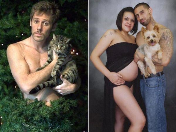 Очень странные семейные фото с домашними питомцами